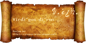 Virágos Áron névjegykártya
